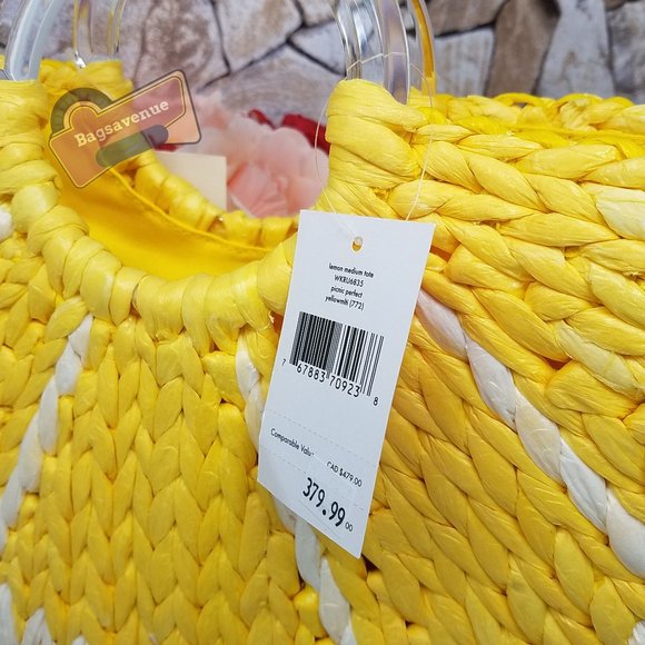 Lemon Medium Tote Picnic Perfect White Kate Spade - Picture 14 of 16